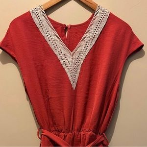 Embroidered Yoke Romper